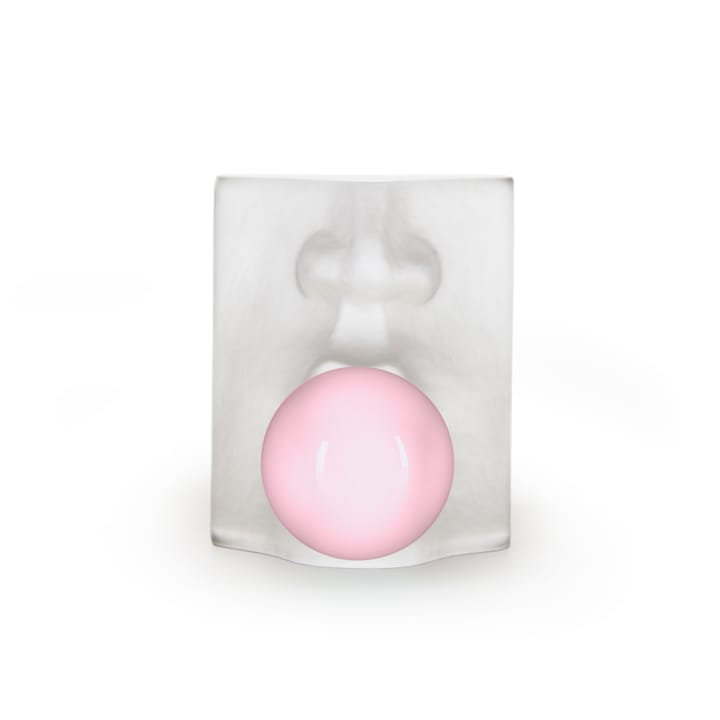 Bubbles glasskulptur - Hvit-rosa - Målerås Glasbruk