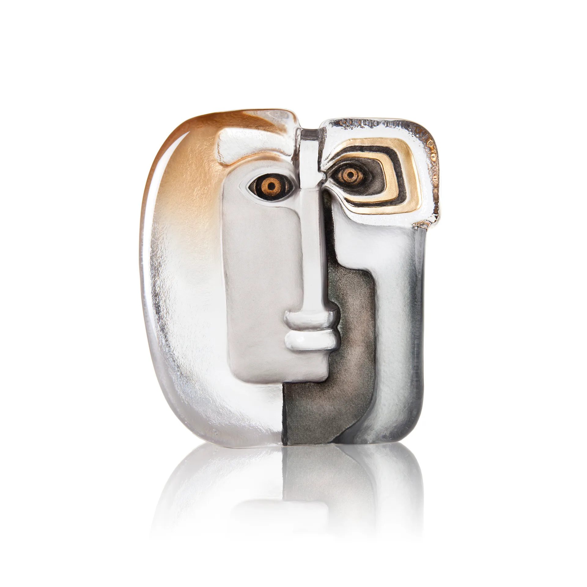 Ideo Masq Ltd Ed 299ex glasskulptur, Gull Målerås Glasbruk