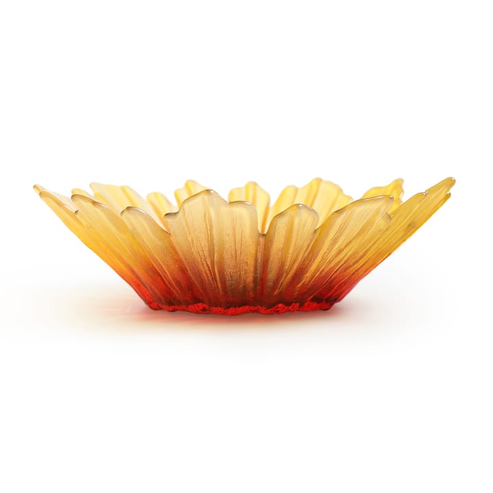 Solros glasskål gul  - liten Ø 17 cm - Målerås Glasbruk