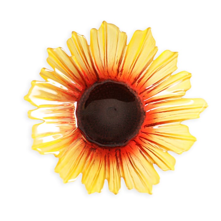 Solros glasskål gul  - liten Ø 17 cm - Målerås Glasbruk