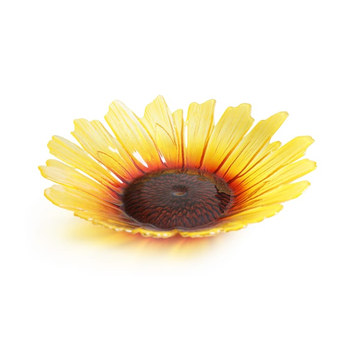 Solros glasskål gul  - stor Ø 34 cm - Målerås Glasbruk