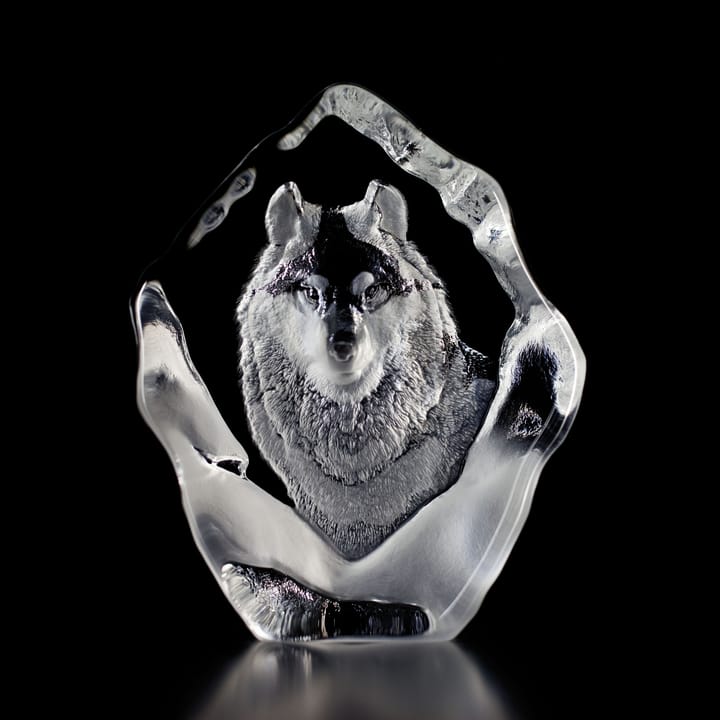 Wildlife glasskulptur - ulv - Målerås Glasbruk