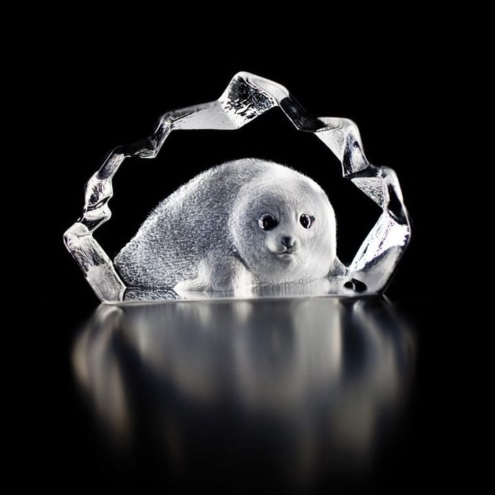 Wildlife glassminiatyr sel, glass Målerås Glasbruk