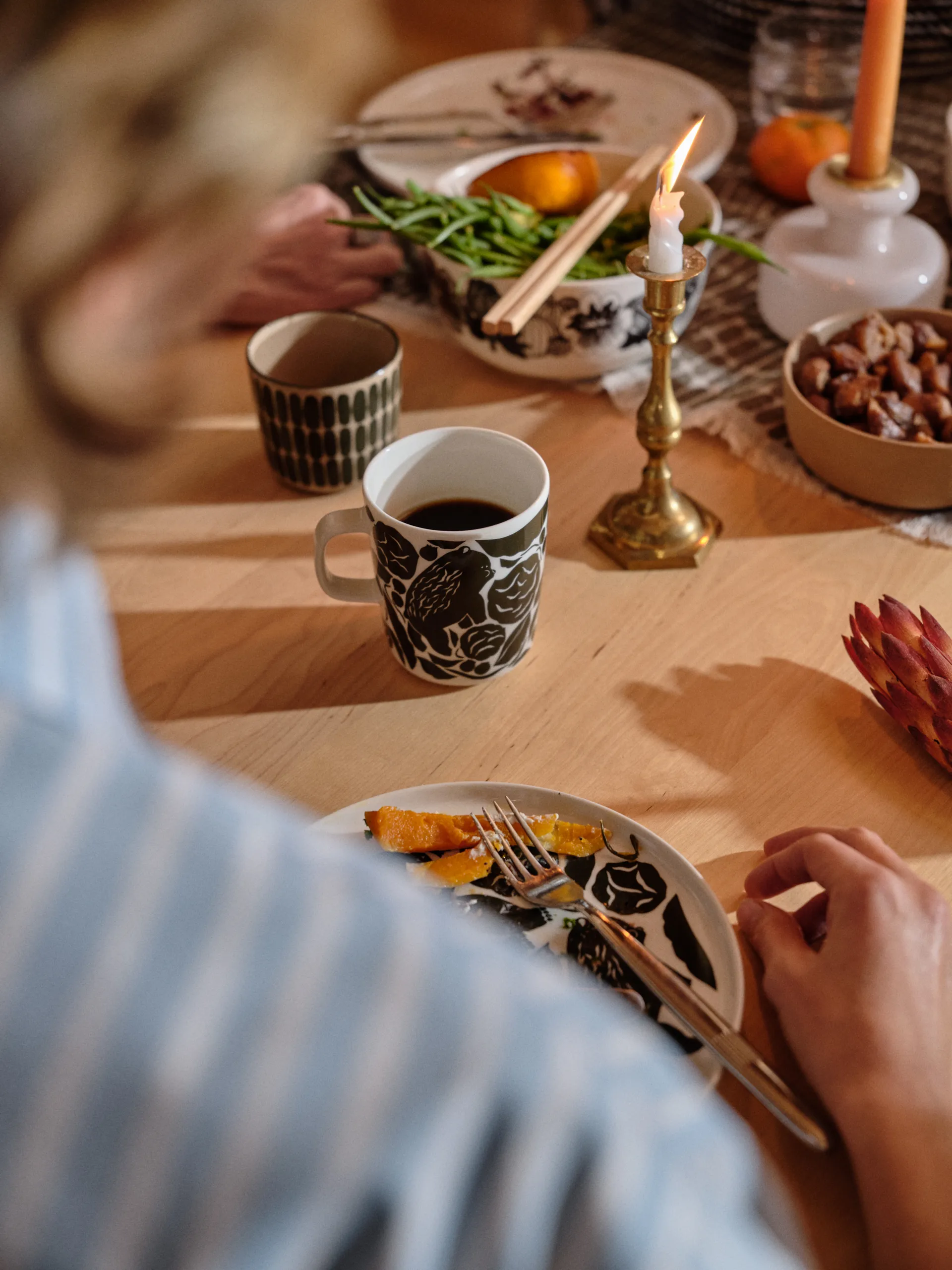 Alku kaffekopp uten hank 20 cl 2-pakning, Brun-grønn Marimekko