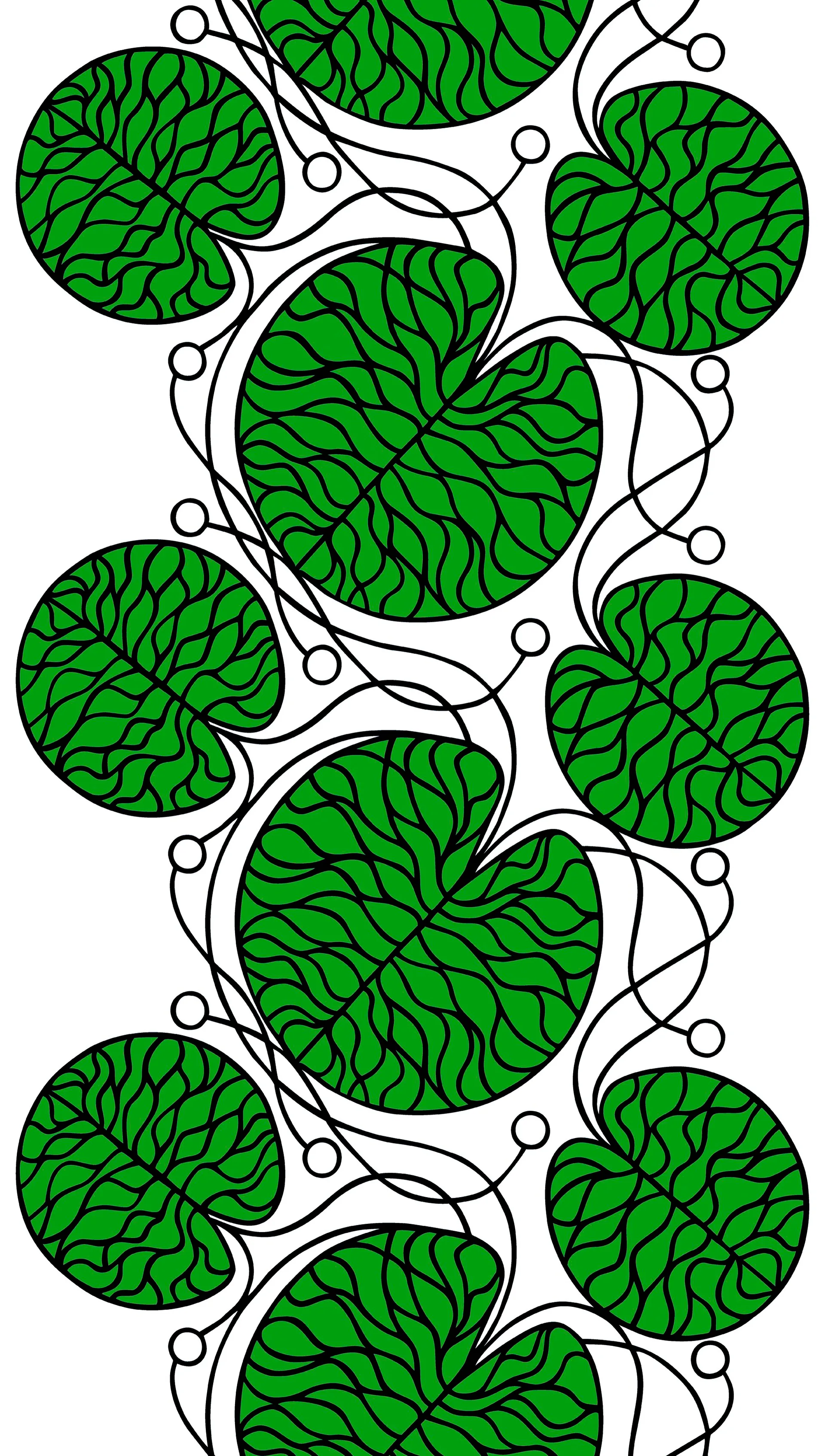 Bottna grønt stoff, grønt Marimekko