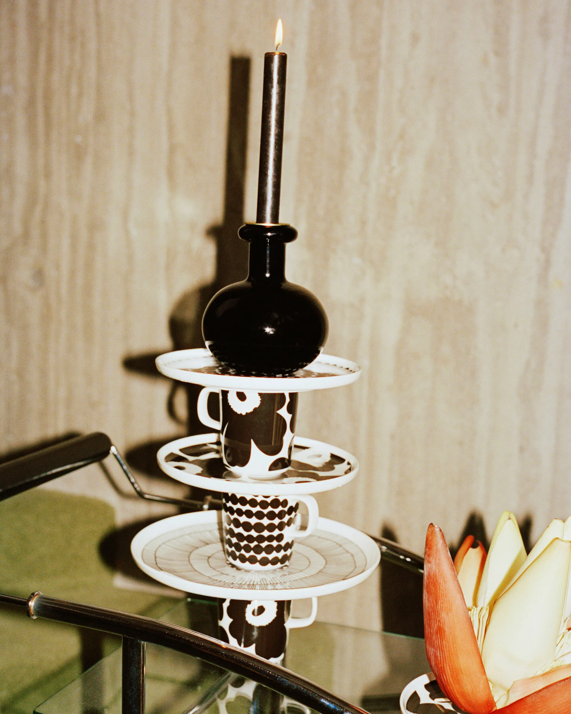 Butticula lysestake Ø12,5 cm, Black Marimekko