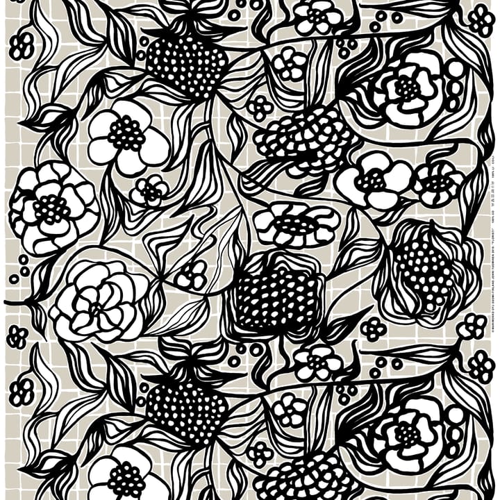 Floristi panama stoff - Beige-svart-hvit - Marimekko