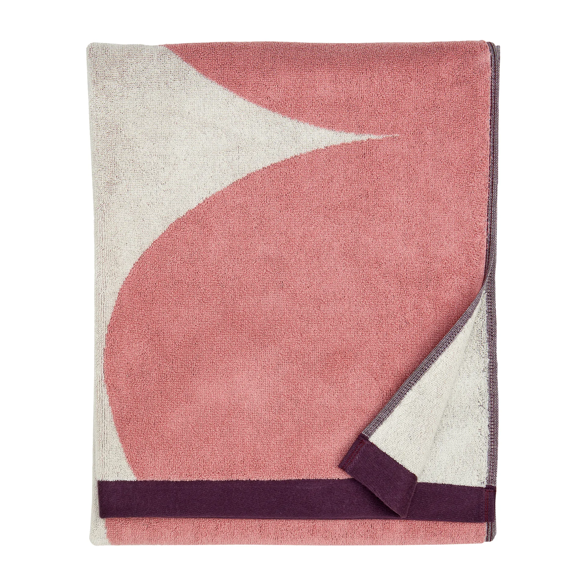 Härkä badehåndkle 150 x 70 cm, hvit-rosa-rød Marimekko