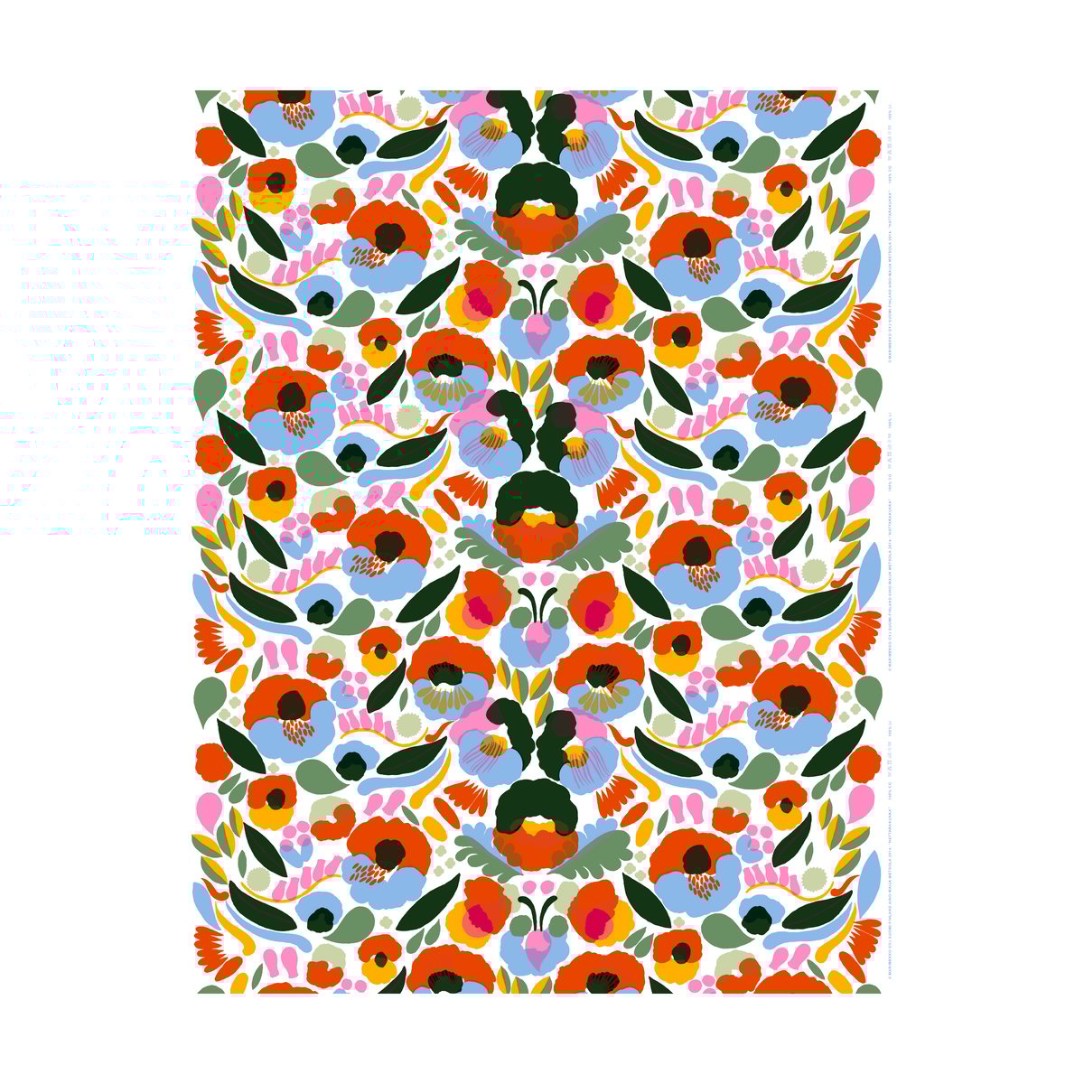 Marimekko Hattarakukka stoff Rd | Skandinavisk Design | Stoff & Metervare | Rød