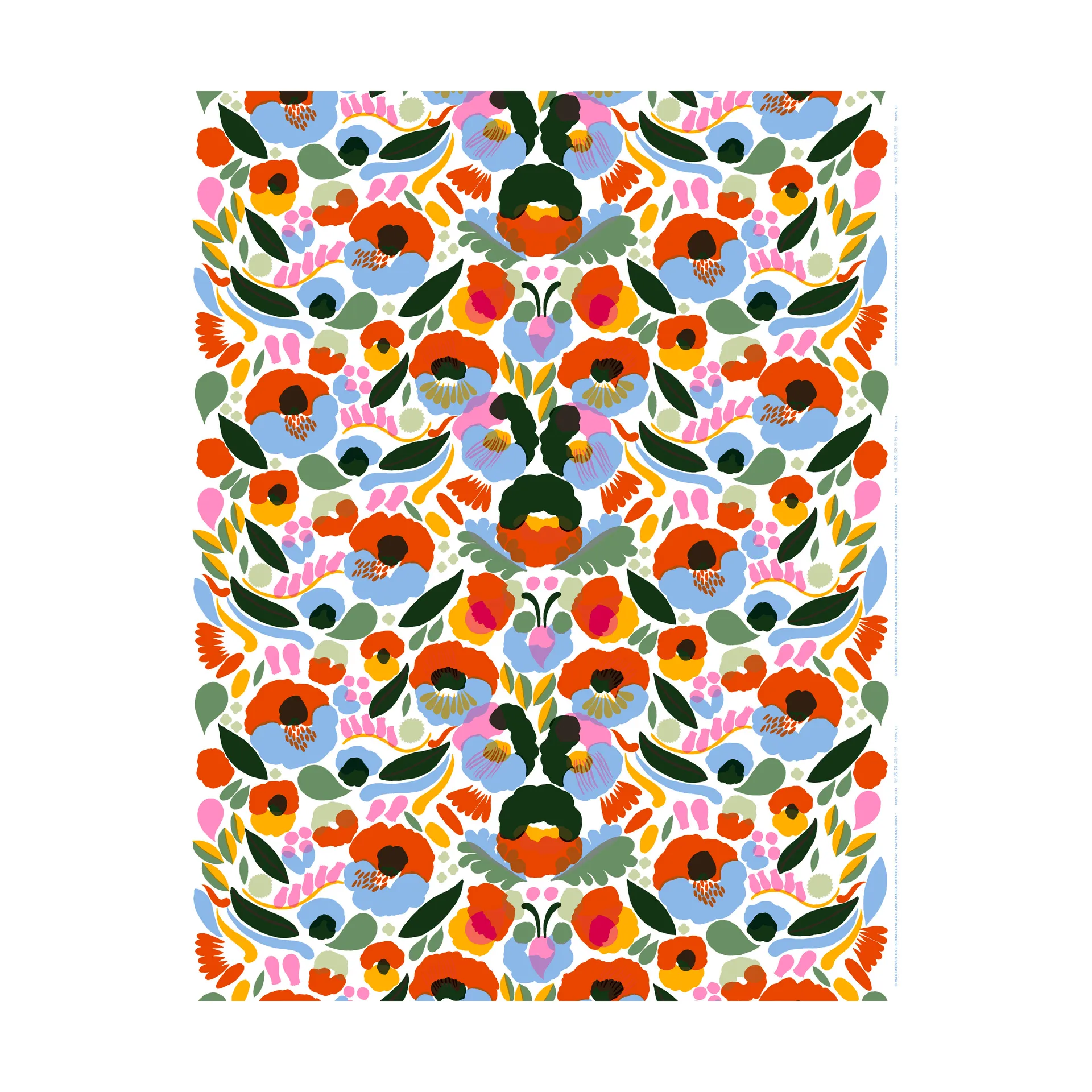 Hattarakukka voksduk, Rød Marimekko