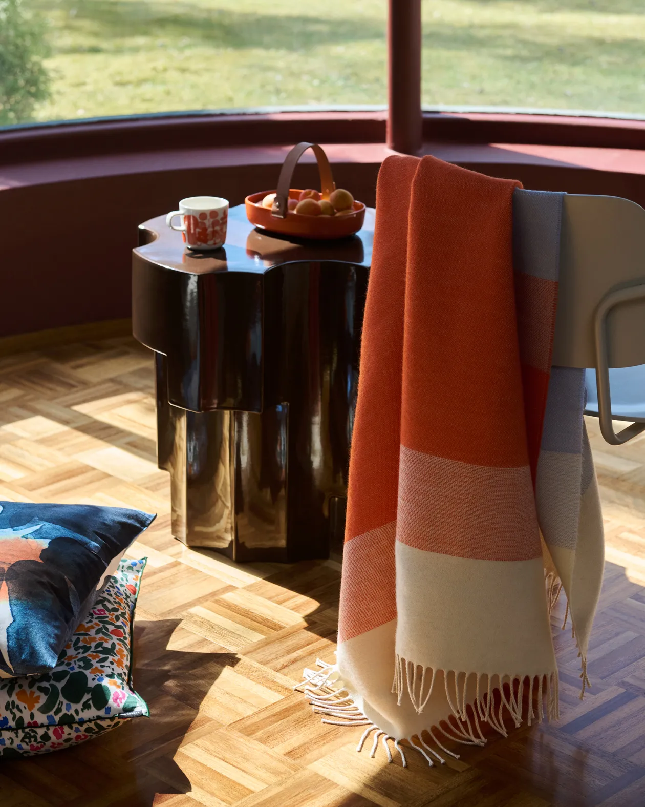 Hennika teppe 120x180 cm, Orange-white-Light blue Marimekko