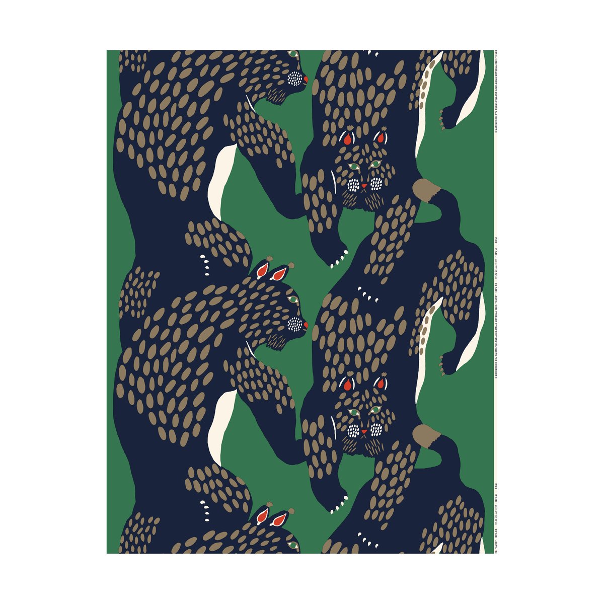 Bilde av Marimekko Ilves stoff panama Green-blue-light brown