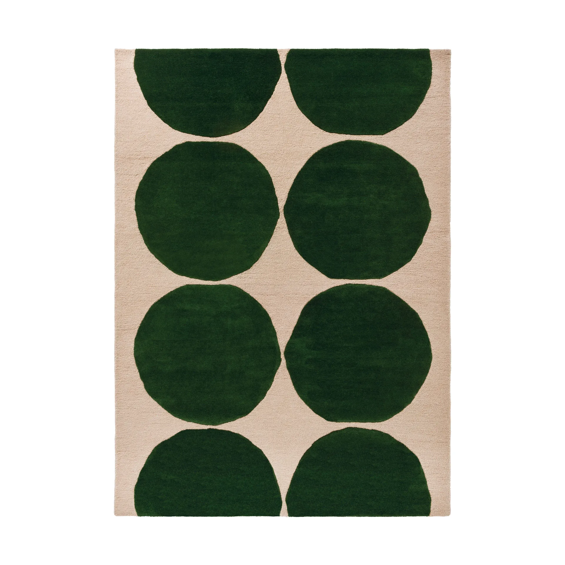 Isot Kvitet ullteppe, Green, 170x240 cm Marimekko