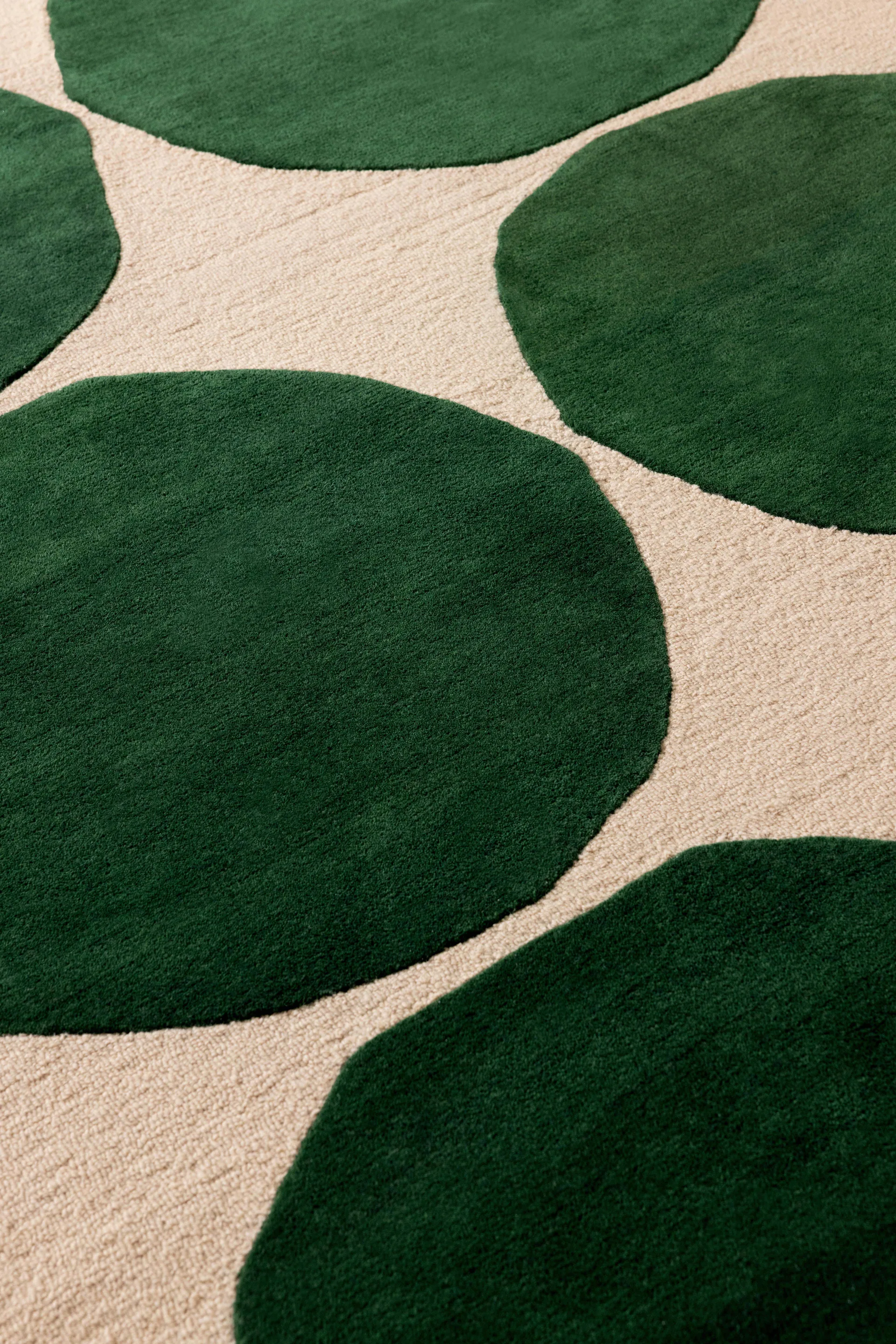 Isot Kvitet ullteppe, Green, 170x240 cm Marimekko