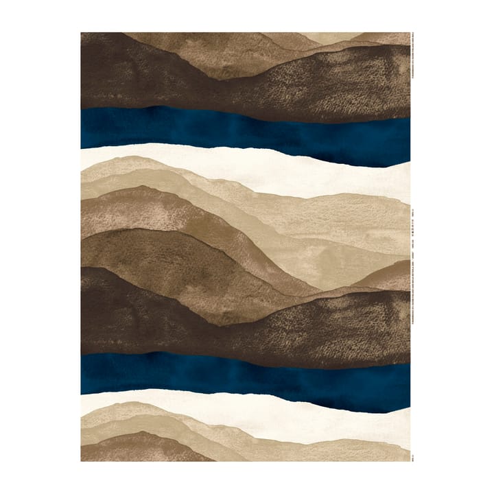 Joiku tekstil - Brun-mørkeblå-beige - Marimekko