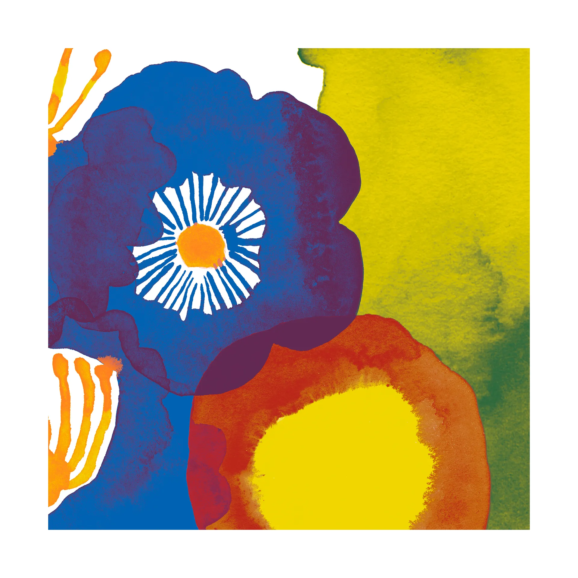 Juhannustaika serviett 33 x 33 cm 20-pk, Blue-yellow-red Marimekko