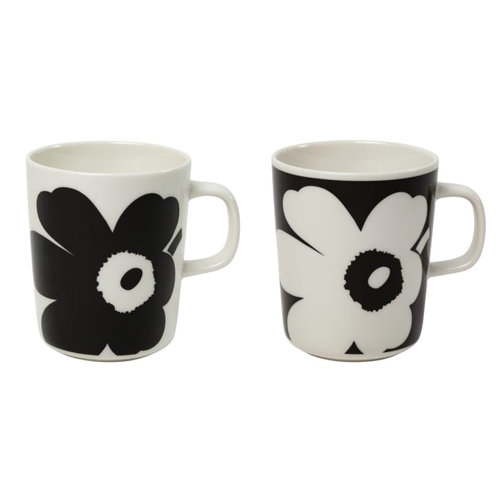 Juhla Unikko kopp 25 cl 2-stk., Svart-hvit Marimekko