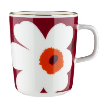 Juhla Unikko kopp 25 cl 2-stk. - White-burgundy-gold - Marimekko