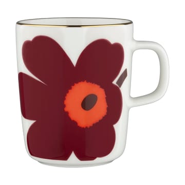 Juhla Unikko kopp 25 cl 2-stk. - White-burgundy-gold - Marimekko