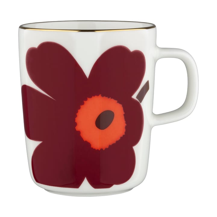 Juhla Unikko kopp 25 cl 2-stk., White-burgundy-gold Marimekko