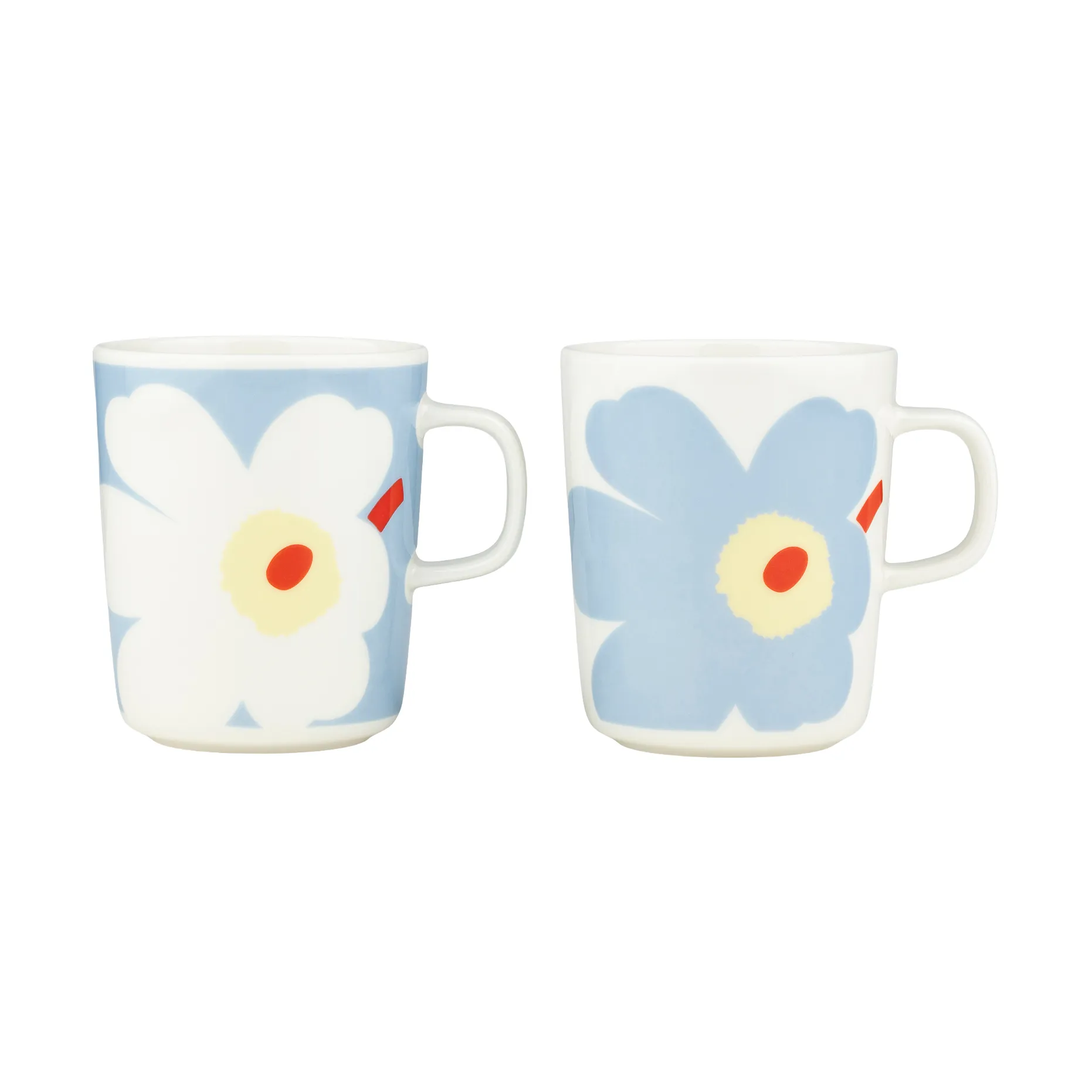 Juhla Unikko kopp 25 cl 2-stk., White-light blue-sand-orange red Marimekko