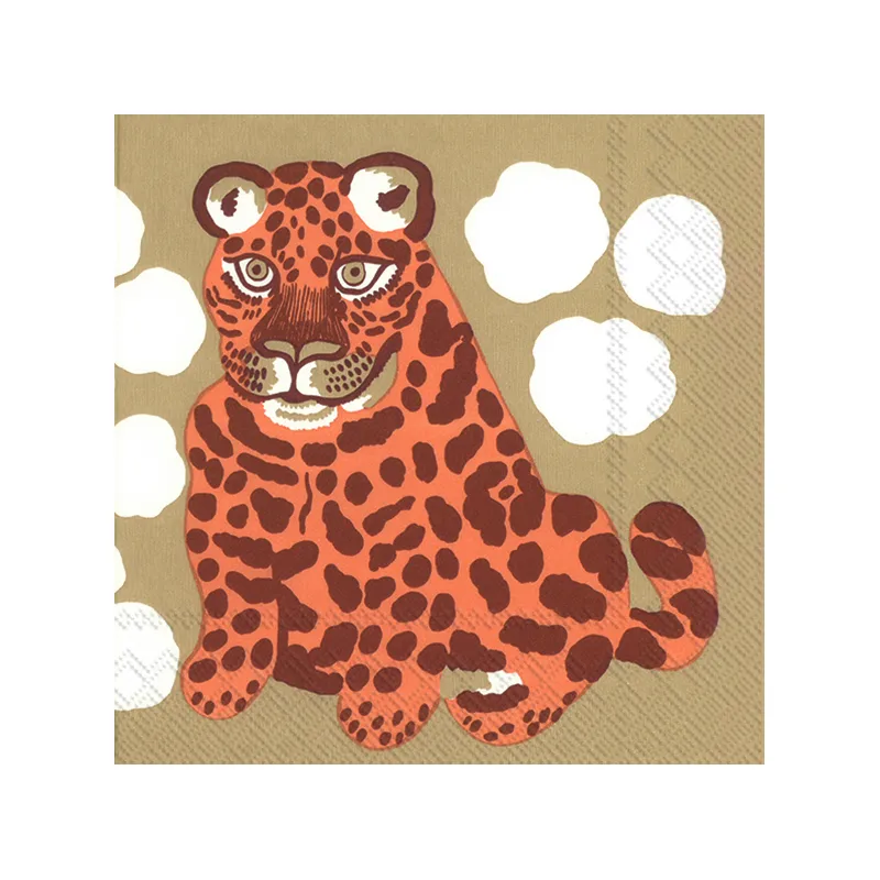 Kaksoset serviett 20-pakning, Brown Marimekko