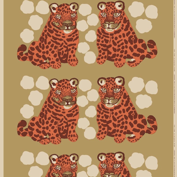 Kaksoset tekstil, Beige-oransje-brun Marimekko