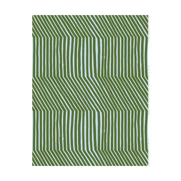 Kalasääski bomullsstoff - Forest green-light blue - Marimekko