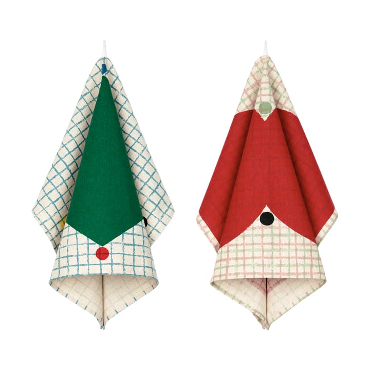 Kalendi & Losange kjøkkenhåndkle 43x60 cm 2 deler - Cotton-red-green - Marimekko