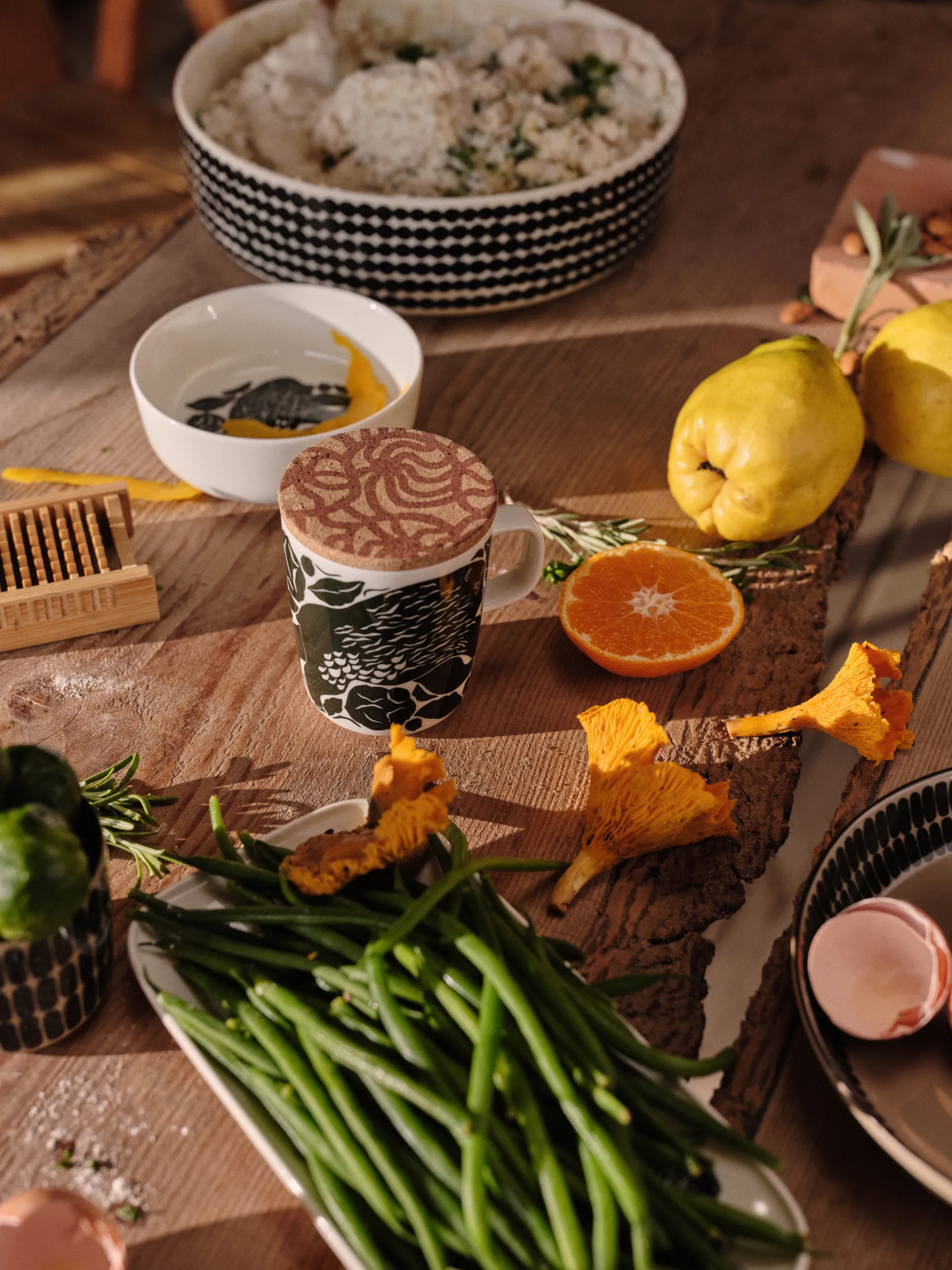 Karhuemo kopp 2,5 dl, Hvit-mørkegrønn Marimekko