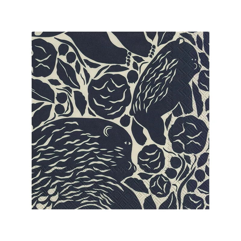 Karhuemo serviett 20-pakning, Linen-Black Marimekko