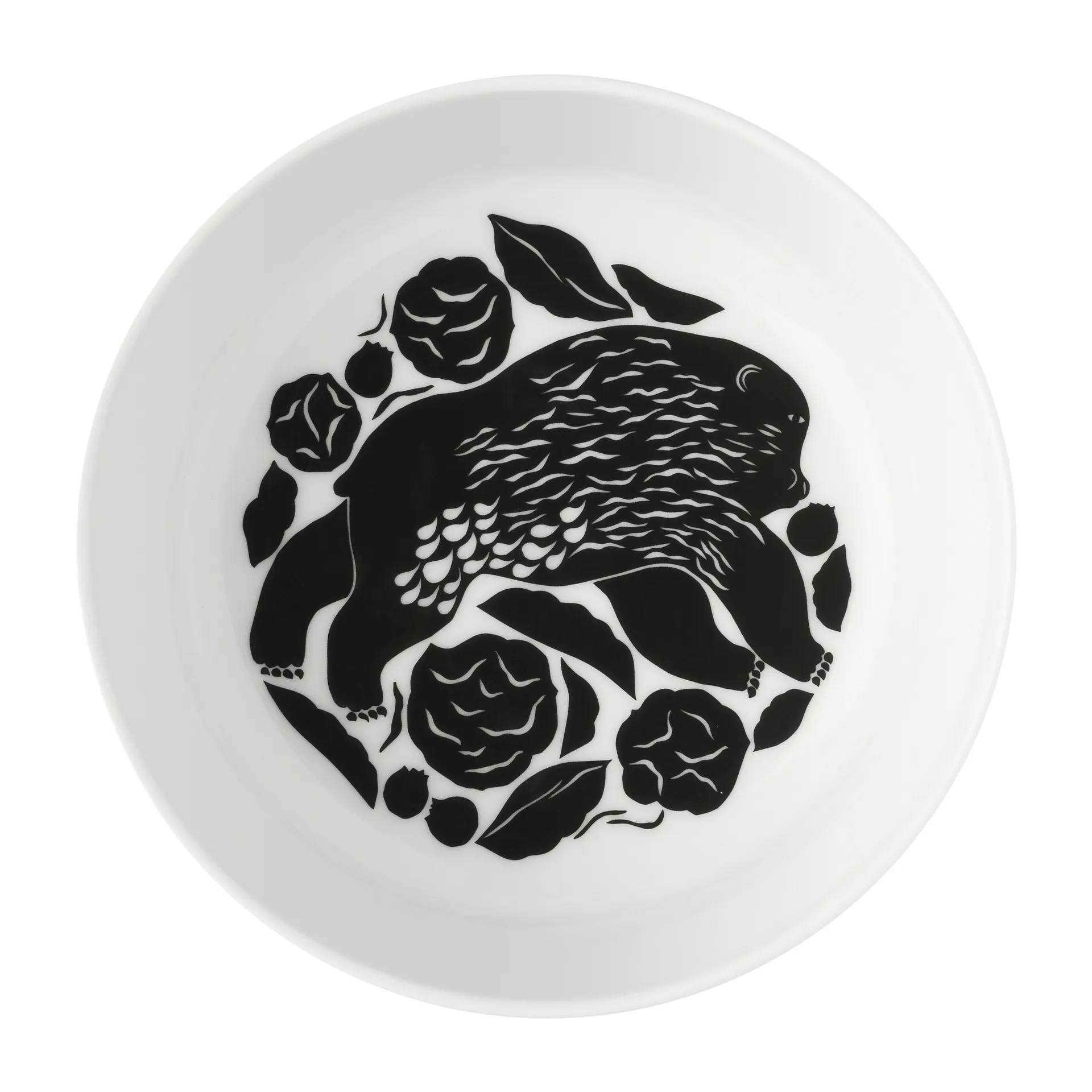 Karhuemo skål 4 dl, Hvit-mørkegrønn Marimekko