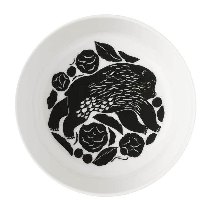 Karhuemo skål 4 dl, Hvit-mørkegrønn Marimekko