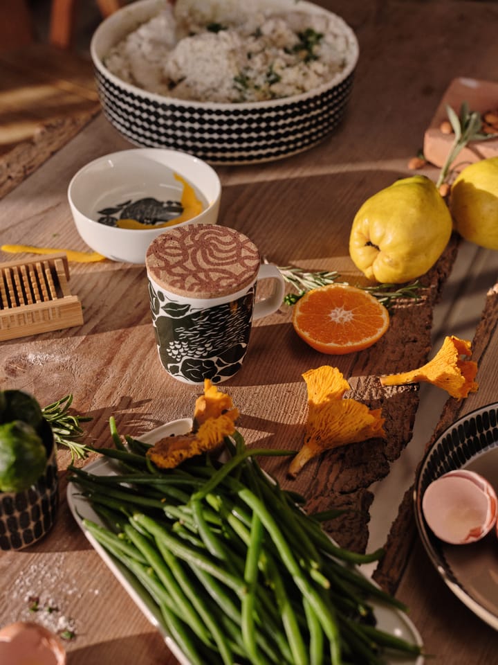 Karhuemo skål 4 dl, Hvit-mørkegrønn Marimekko