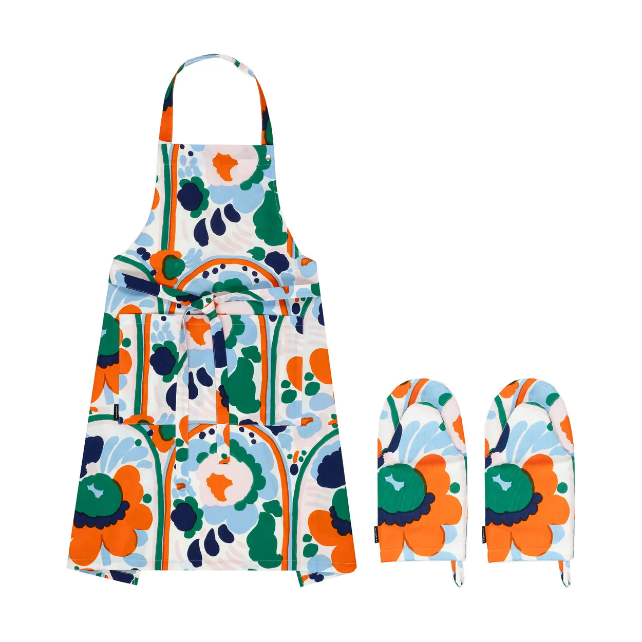 Marimekko Karuselli tekstilsett 3 deler White-orange-blue-emerald
