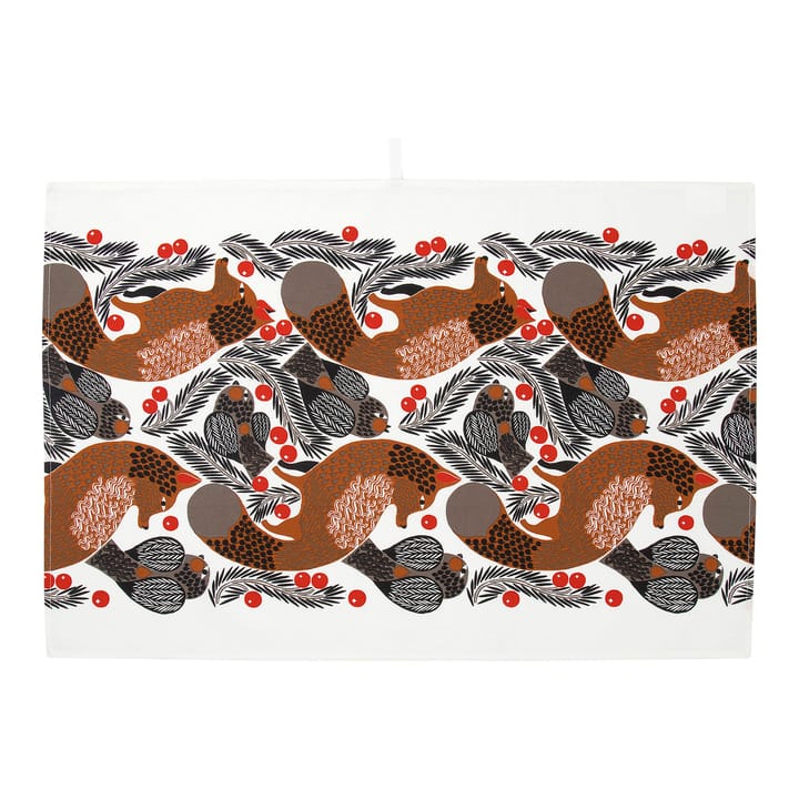 Ketunmarja kjøkkenhåndkle 47x70 cm - Hvit-brun-grå - Marimekko