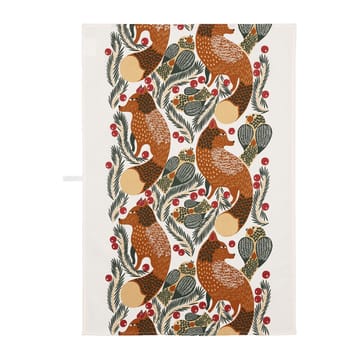 Ketunmarja kjøkkenhåndkle 47x70 cm - Hvit-brun-rød-mørkegrønn - Marimekko