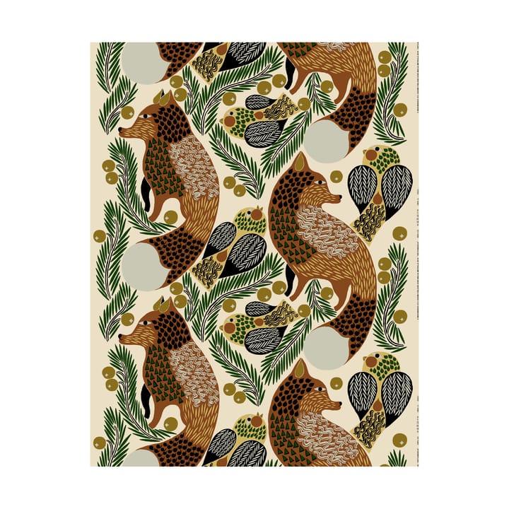 Ketunmarja stoff lin-bomull - Linen-gold-brown - Marimekko
