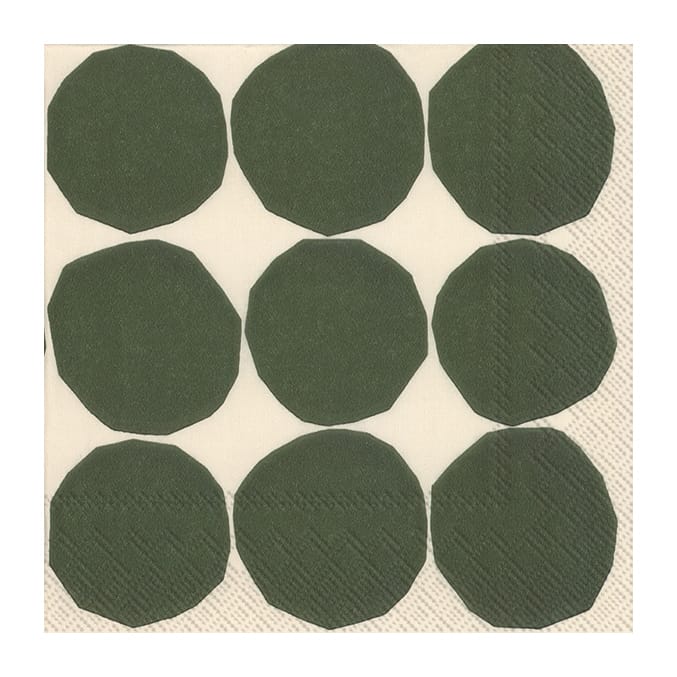 Kivet serviett 33x33 cm 20-pakning - Hvit-grønn - Marimekko