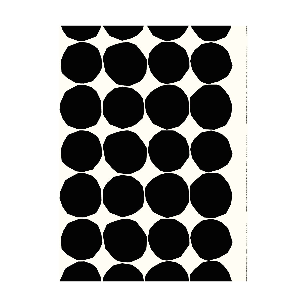 Marimekko Kivet tekstil Svart | Skandinavisk Design | Stoff & Metervare | Svart