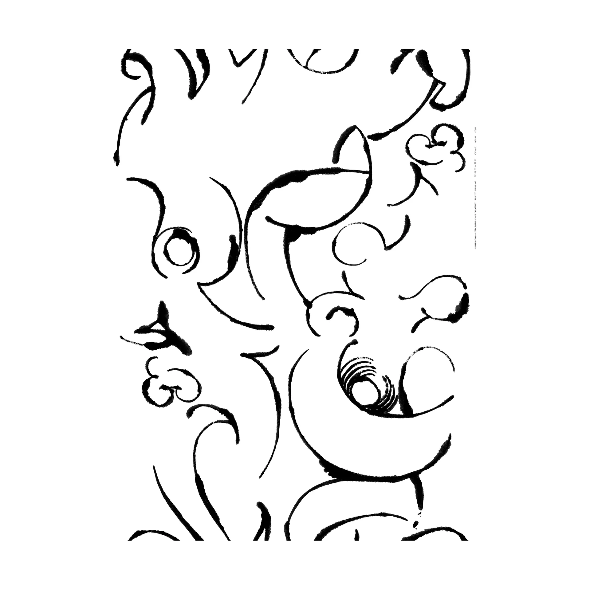 Kraftmo stoff, Black-white Marimekko