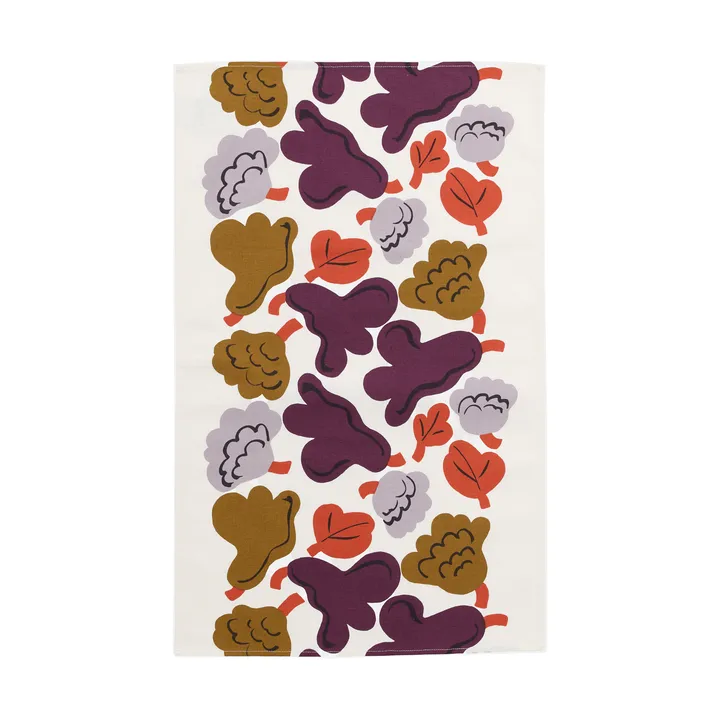 Kukasta Kukkaan kjøkkenhåndkle - Hay-plum-bronze-terracotta, 43x70 cm - Marimekko