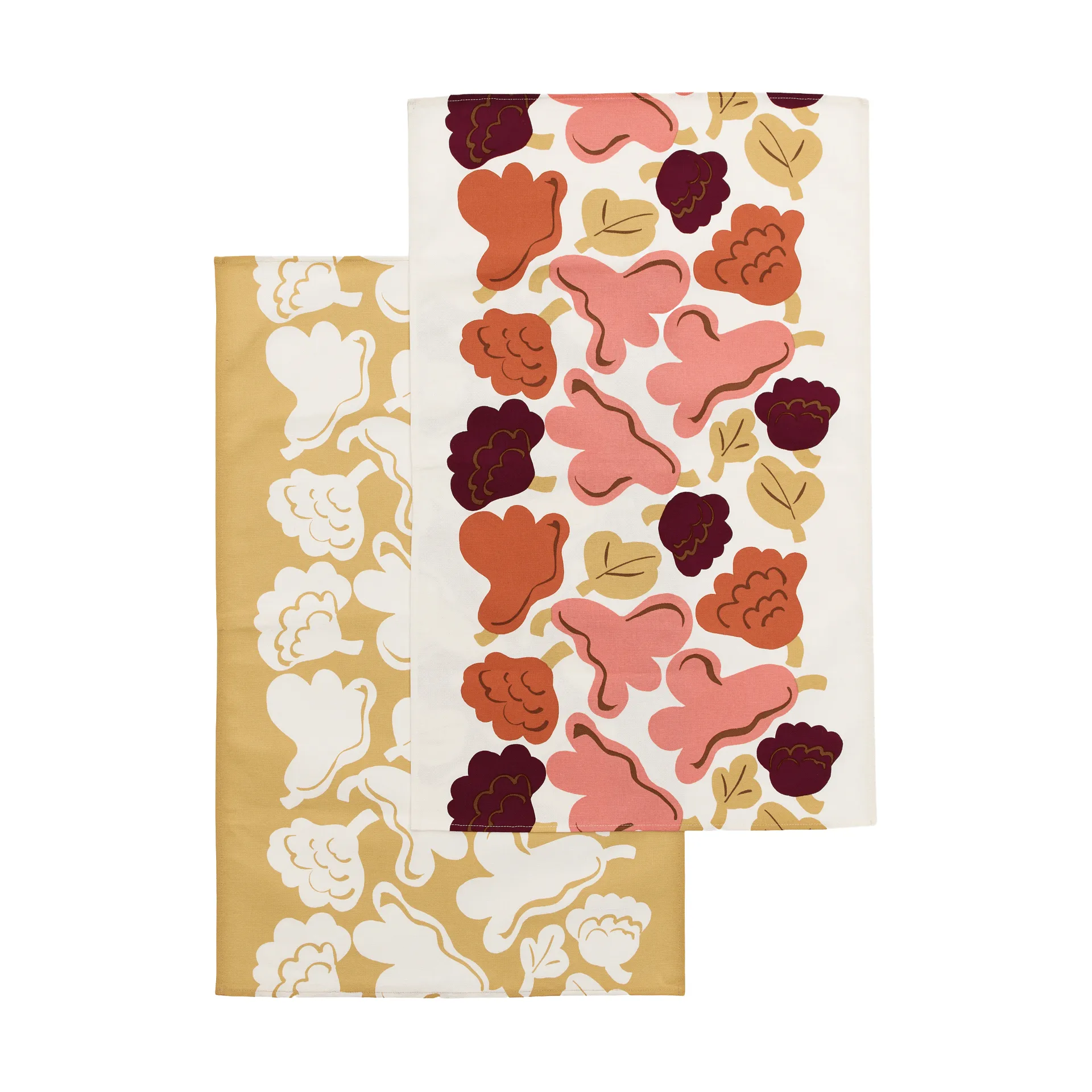 Kukasta Kukkaan kjøkkenhåndkle, Off white-pink-terrac-ochre, 2-pakning Marimekko