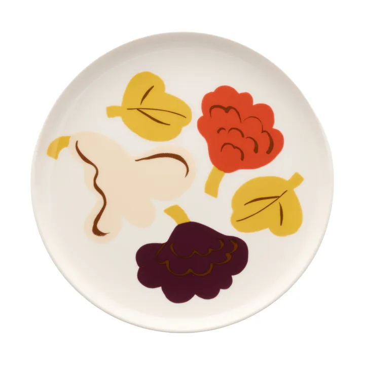 Kukasta Kukkaan middagstallerken - White-vanilla-terrac-plum, Ø20 cm - Marimekko