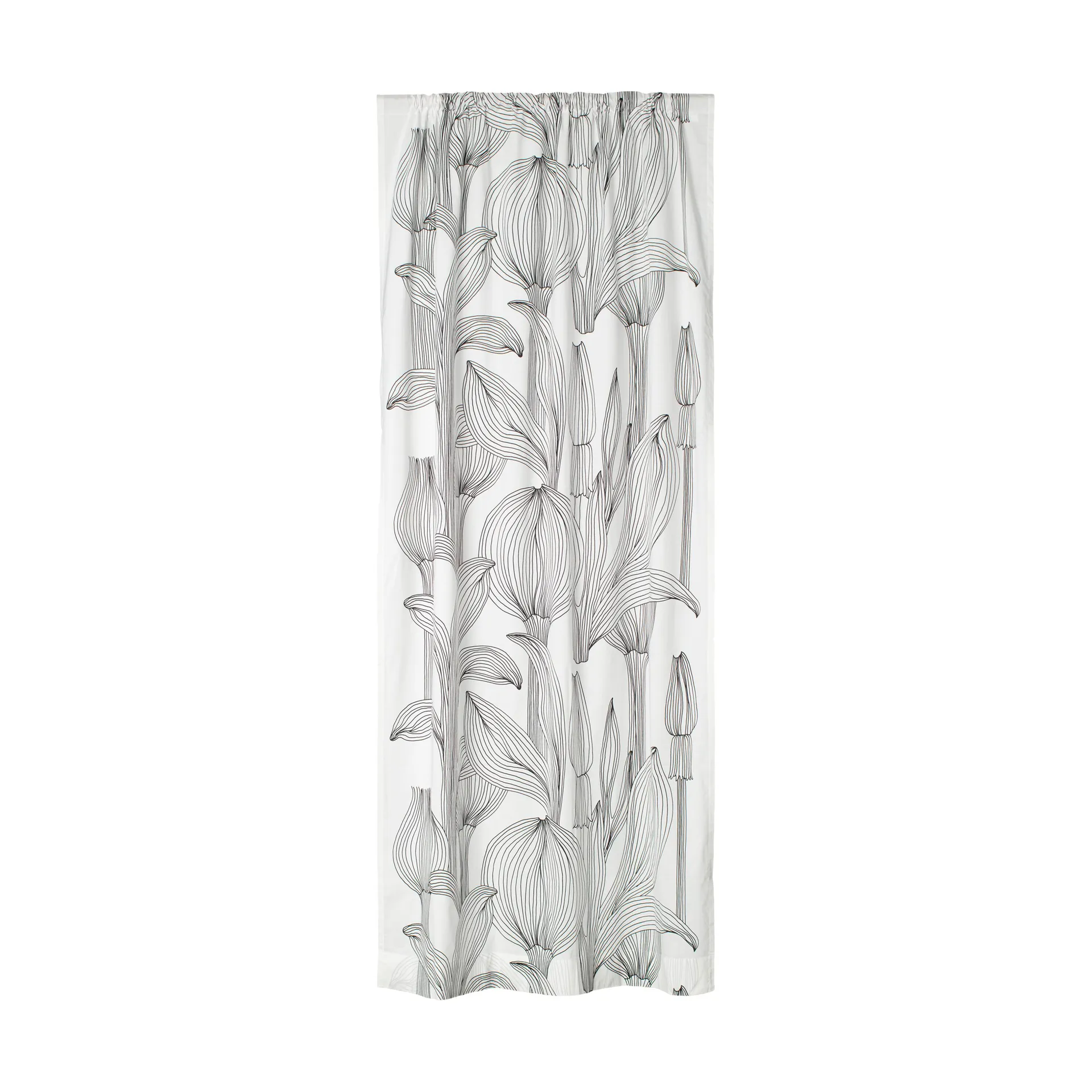 Kukat Puhkeavat gardinlengde 135x245 cm, White-black Marimekko