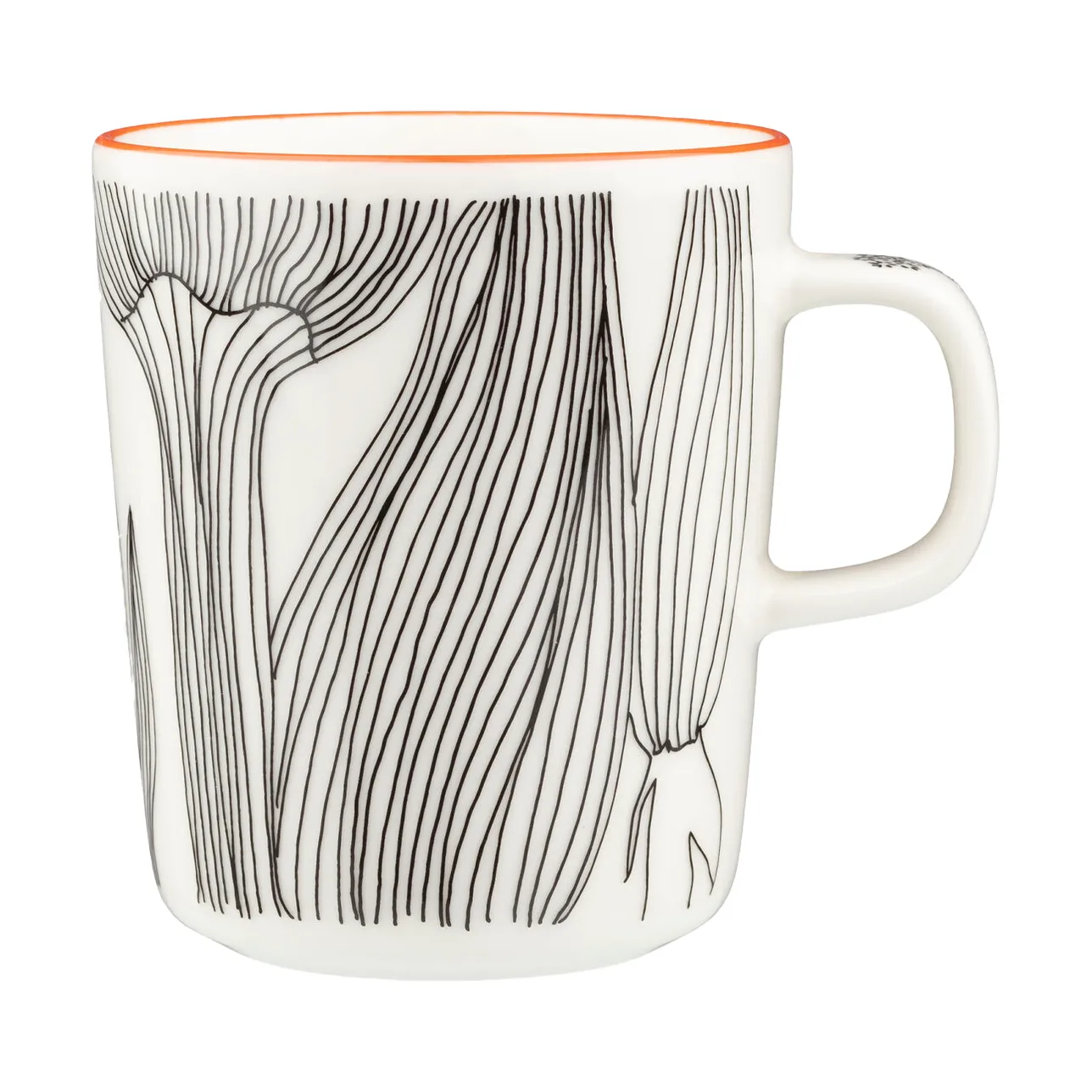 Kukat Puhkeavat krus 25 cl, White-black-orange Marimekko
