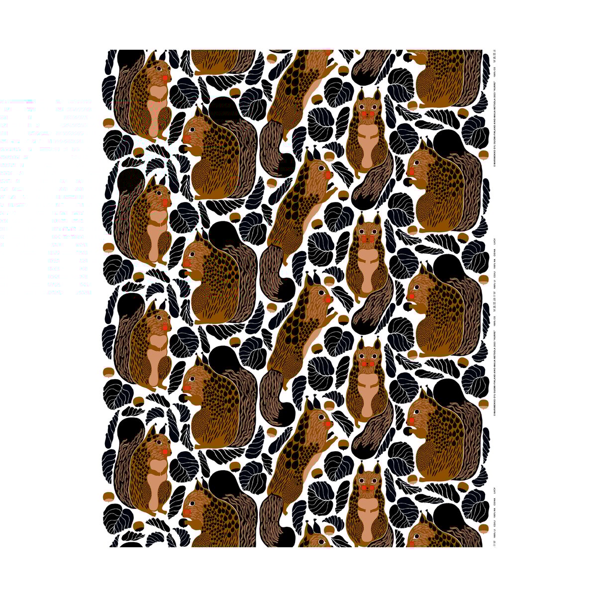Bilde av Marimekko Kurre bomulsstoff White-brown-black-red
