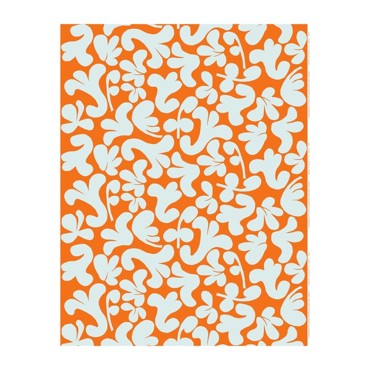Leikko stoff - Oransje-lyseblå - Marimekko