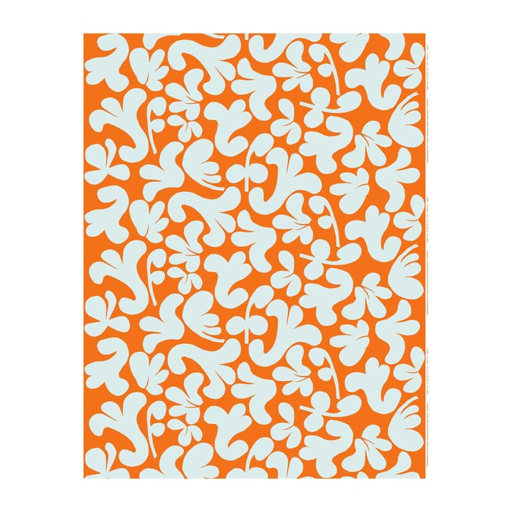 Leikko stoff, Oransje-lyseblå Marimekko