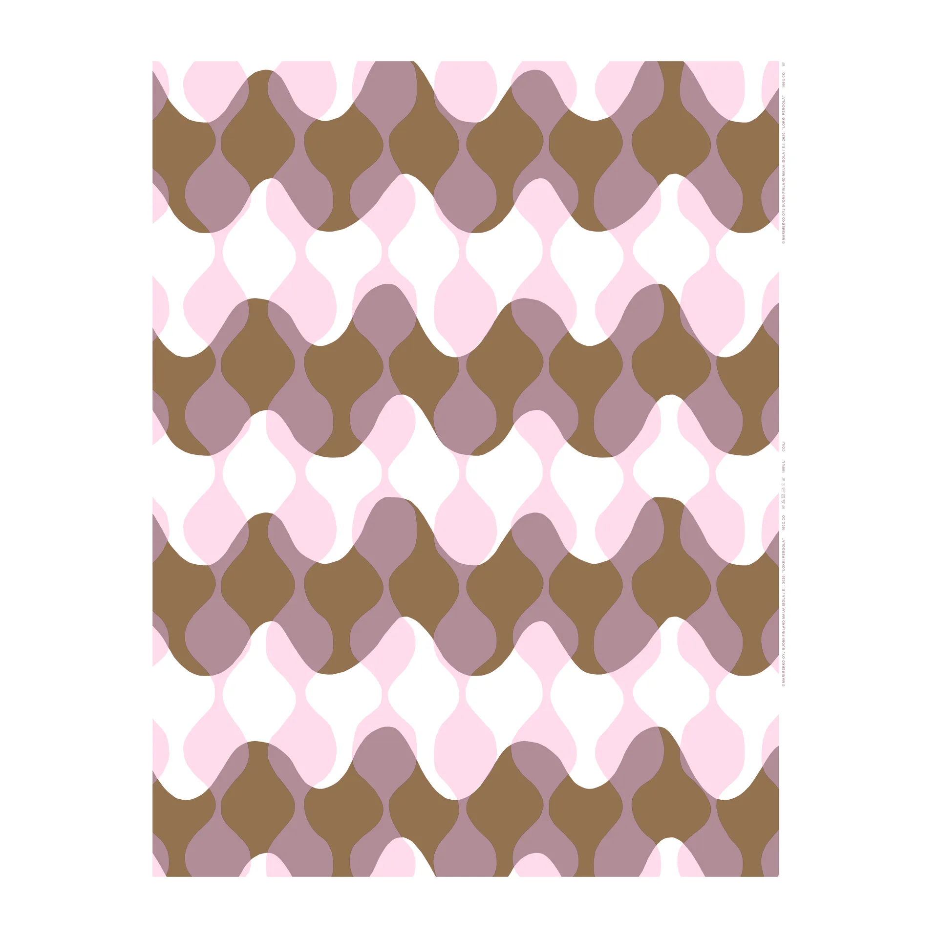 Lokki Pergola tekstil, Hvit-lilla-brun Marimekko